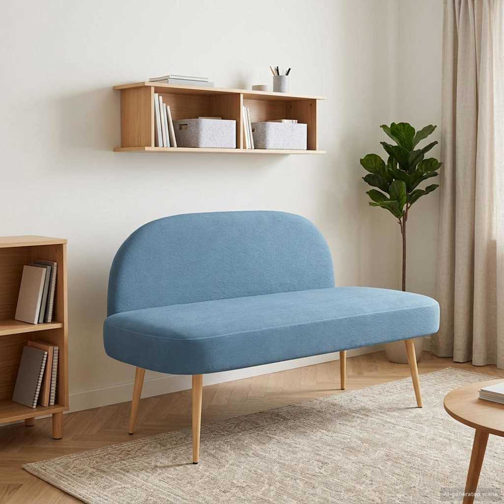 vidaXL Gevuld bankje met rugleuning Lichtgrijs 110 x 60 x 76 cm
