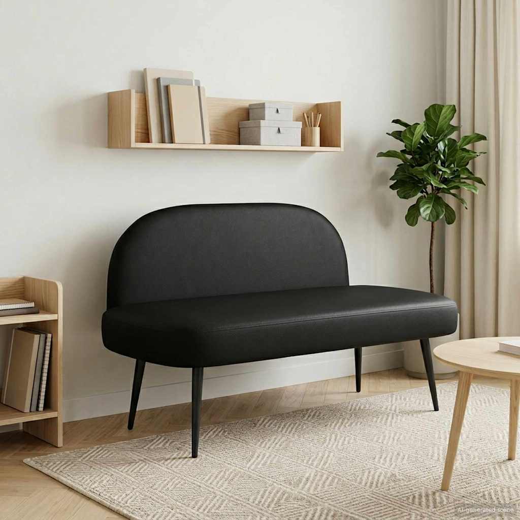 vidaXL Upholstered Bench with Backrest Cream 110 x 60 x 76 cm