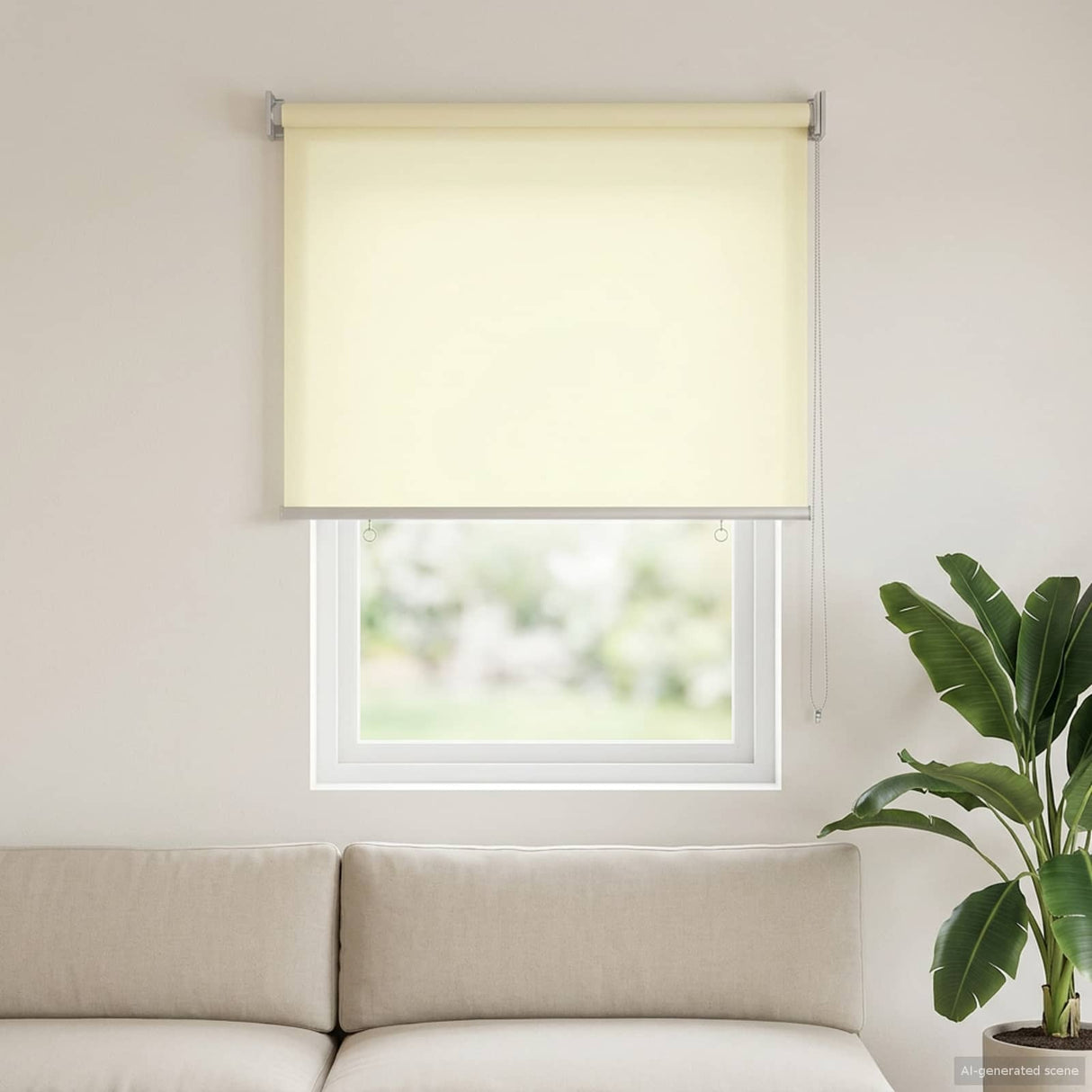 vidaXL Buitenrolgordijn UV-bescherming Crèmekleurig 60 x 140 cm