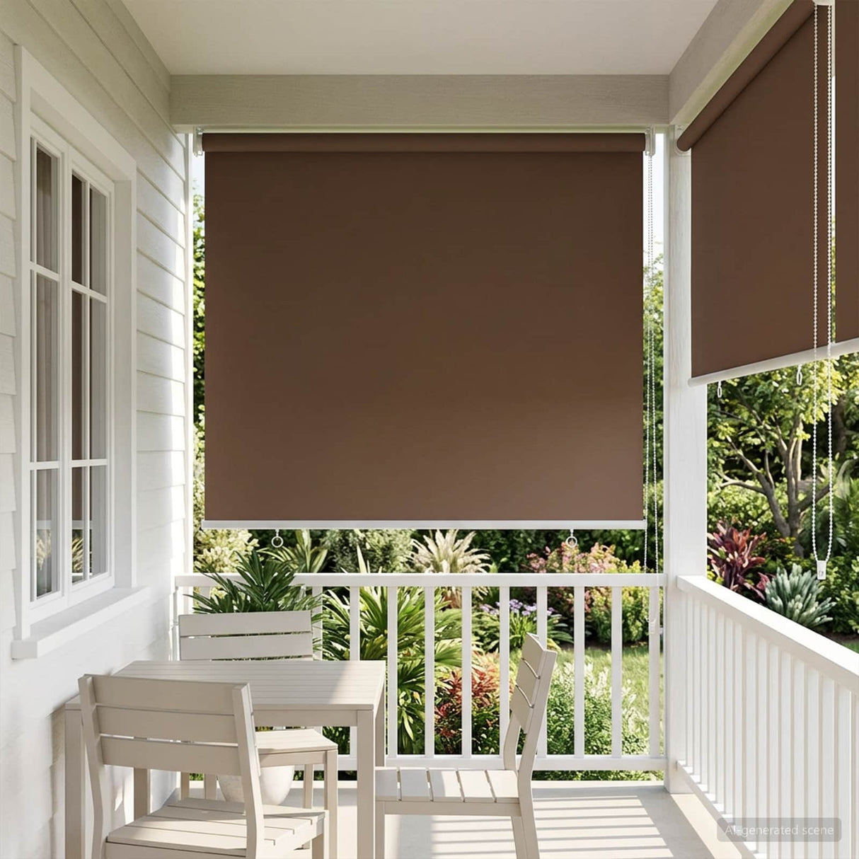 vidaXL Buitenrolgordijn UV-bescherming Crèmekleurig 60 x 140 cm