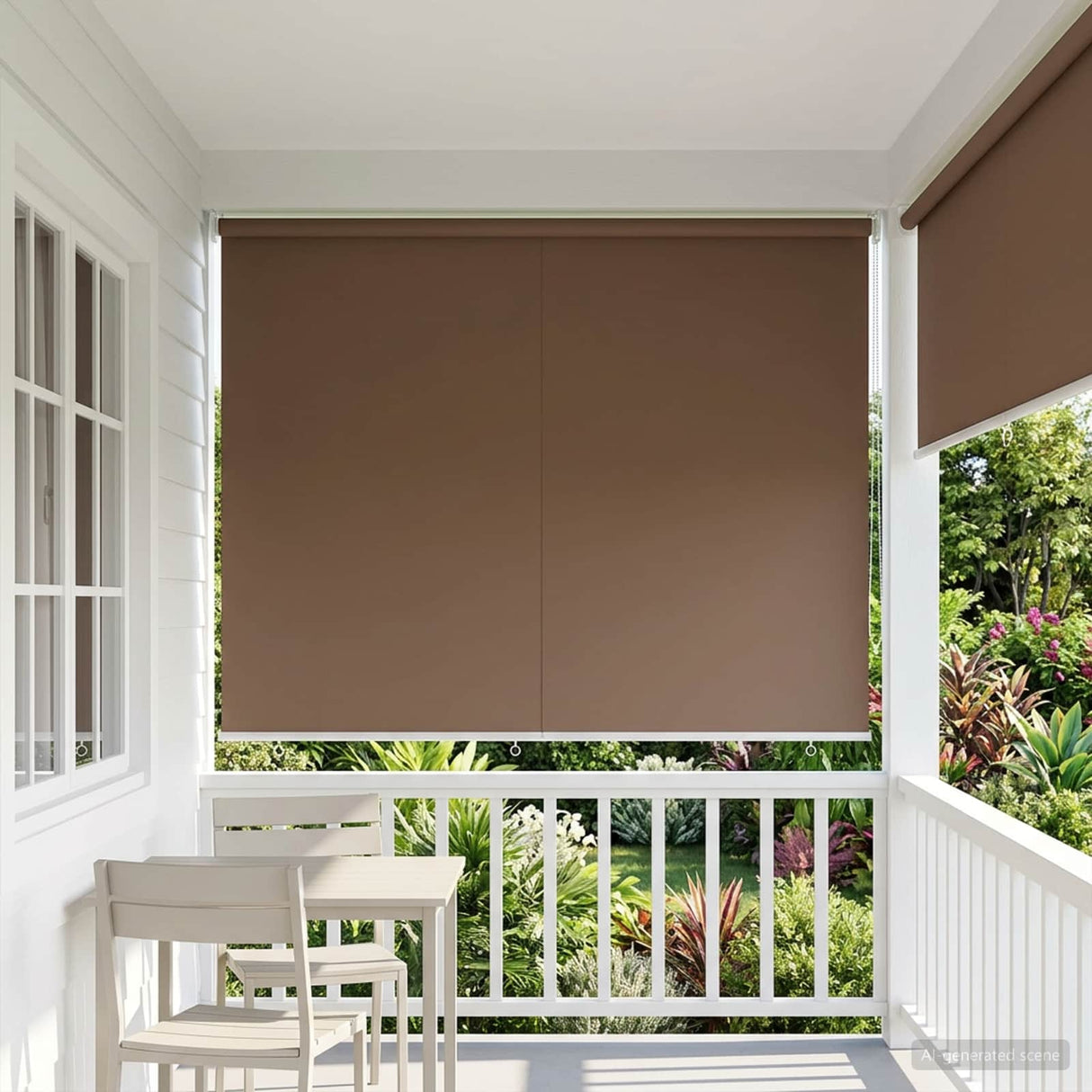 vidaXL Buitenrolgordijn UV-bescherming Crèmekleurig 60 x 140 cm