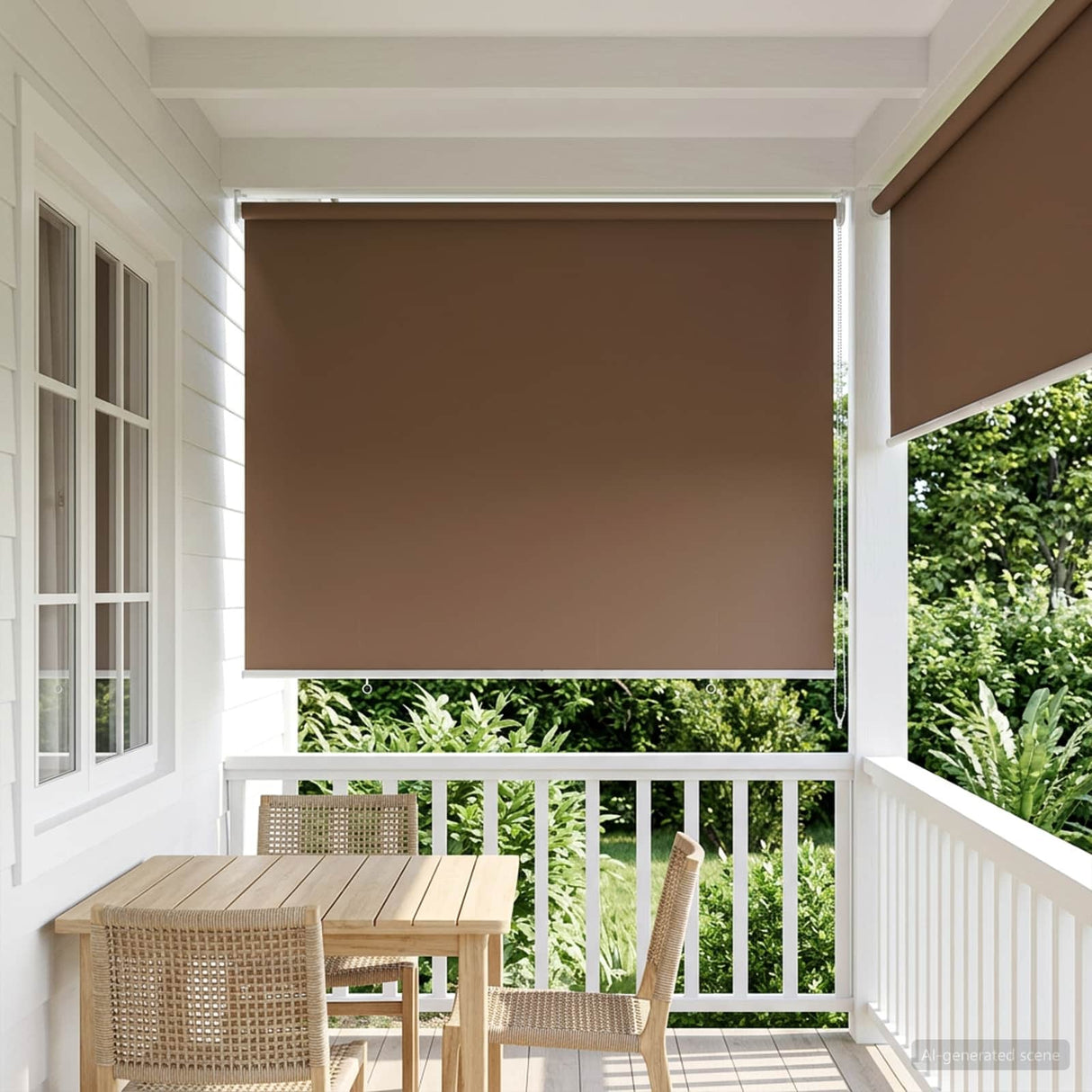 vidaXL Buitenrolgordijn UV-bescherming Crèmekleurig 60 x 140 cm