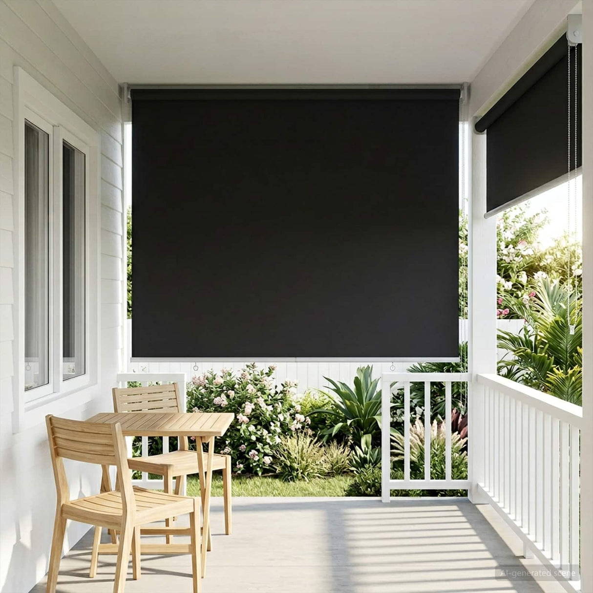 vidaXL Buitenrolgordijn UV-bescherming Crèmekleurig 60 x 140 cm