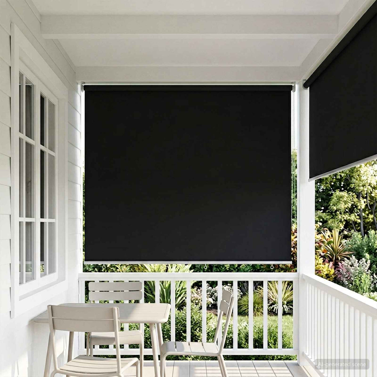 vidaXL Buitenrolgordijn UV-bescherming Crèmekleurig 60 x 140 cm