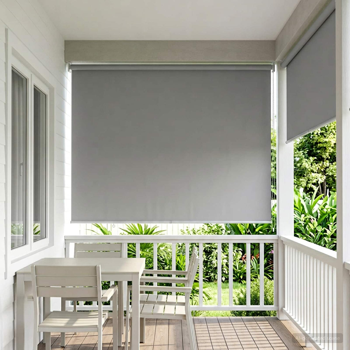 vidaXL Buitenrolgordijn UV-bescherming Crèmekleurig 60 x 140 cm