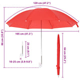 vidaXL Parasol with Clamp 2 pcs Flint Red Ø 105 x 86 cm