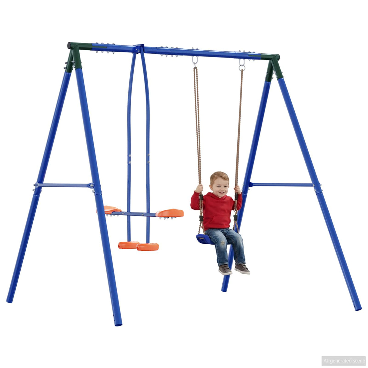 vidaXL Outdoor Swing A-Frame with Slide for up to 3 Children
