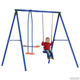 vidaXL Outdoor Swing A-Frame with Slide for up to 3 Children