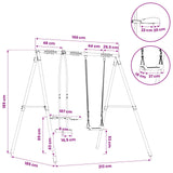 vidaXL Outdoor Swing A-Frame with Slide for up to 3 Children