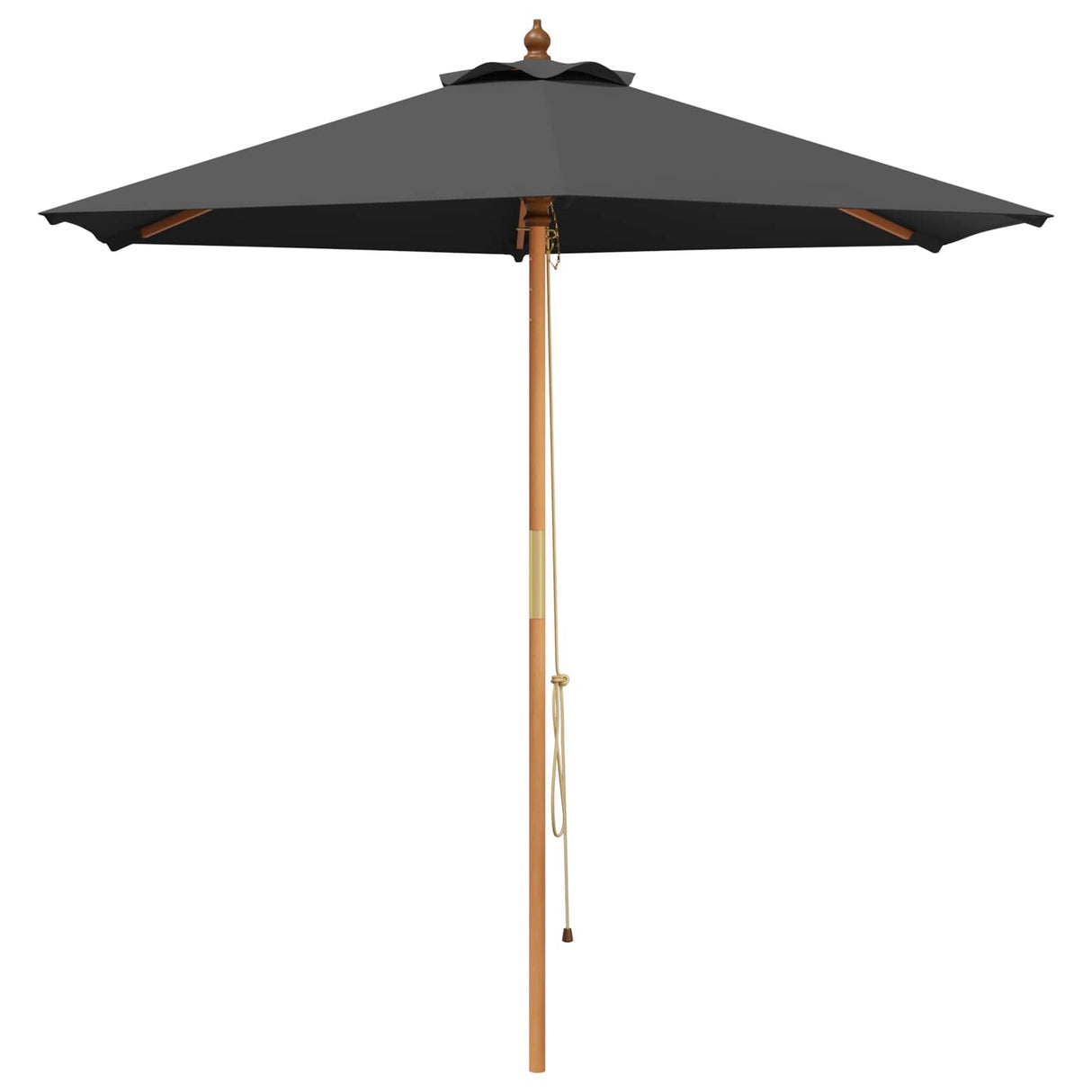 vidaXL Tuinparasol Ø 240 x 237 cm massief eucalyptushout Antraciet