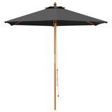 vidaXL Tuinparasol Ø 240 x 237 cm massief eucalyptushout Antraciet