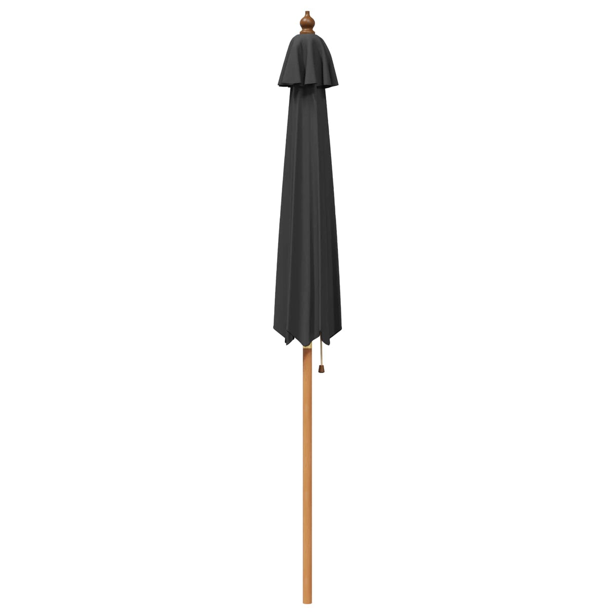 vidaXL Tuinparasol Ø 240 x 237 cm massief eucalyptushout Antraciet