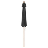 vidaXL Tuinparasol Ø 240 x 237 cm massief eucalyptushout Antraciet