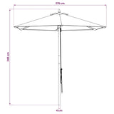 vidaXL Tuinparasol Ø 240 x 237 cm massief eucalyptushout Antraciet