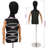 vidaXL Adjustable 120-150 cm Mannequin with Base Unisex PP White