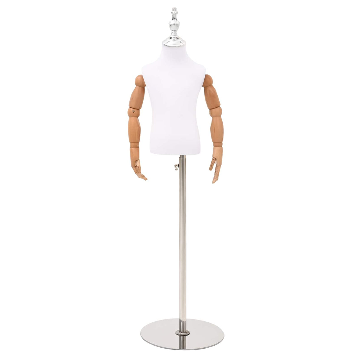 vidaXL Adjustable 120-150 cm Mannequin with Base Unisex PP White