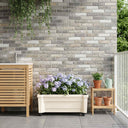 vidaXL Calypso planter met wielen Wit 79 x 35 x 33 cm PP