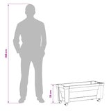 vidaXL Calypso planter met wielen Wit 79 x 35 x 33 cm PP