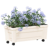 vidaXL Calypso planter met wielen Wit 79 x 35 x 33 cm PP
