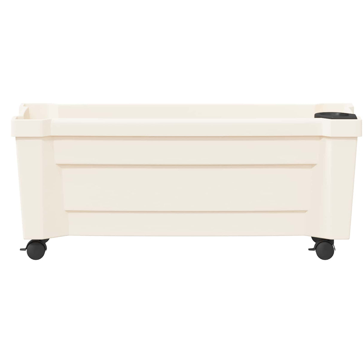 vidaXL Calypso planter met wielen Wit 79 x 35 x 33 cm PP