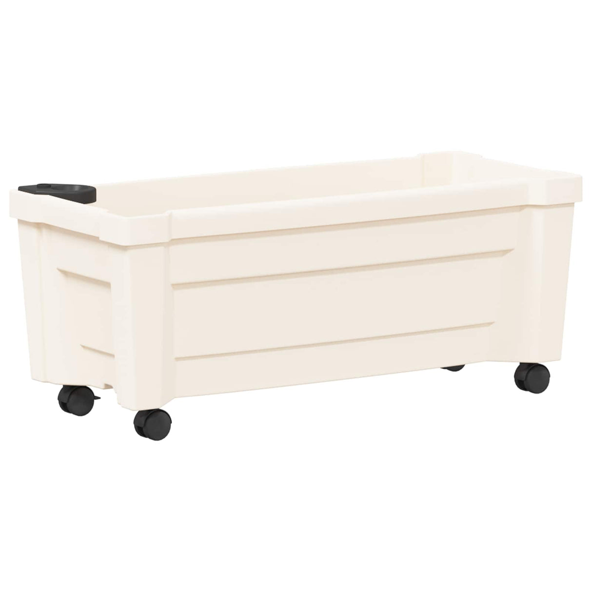 vidaXL Calypso planter met wielen Wit 79 x 35 x 33 cm PP