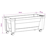vidaXL Calypso planter met wielen Wit 79 x 35 x 33 cm PP