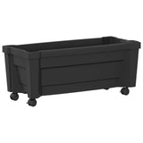 vidaXL Calypso planter met wielen Wit 79 x 35 x 33 cm PP