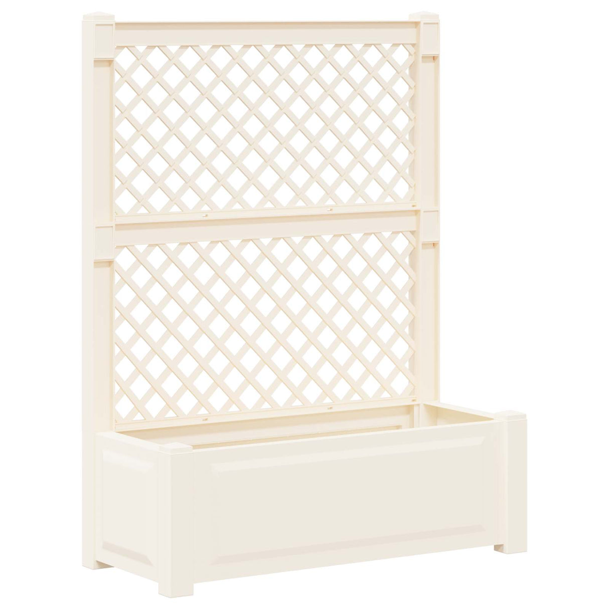 vidaXL Grote plantenbak met trellis Wit 99,5 x 43 x 133,5 cm PP