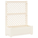 vidaXL Grote plantenbak met trellis Wit 99,5 x 43 x 133,5 cm PP