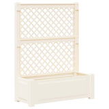 vidaXL Grote plantenbak met trellis Wit 99,5 x 43 x 133,5 cm PP