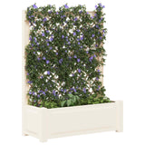 vidaXL Grote plantenbak met trellis Wit 99,5 x 43 x 133,5 cm PP