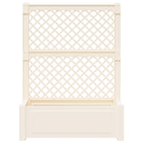 vidaXL Grote plantenbak met trellis Wit 99,5 x 43 x 133,5 cm PP
