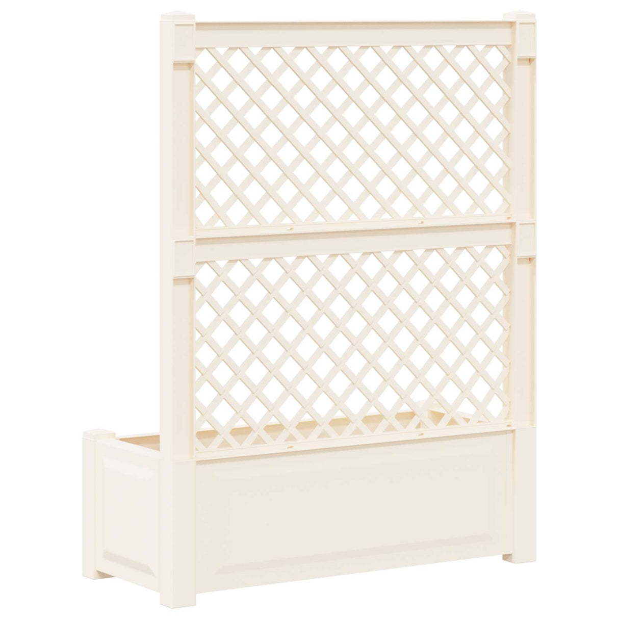 vidaXL Grote plantenbak met trellis Wit 99,5 x 43 x 133,5 cm PP