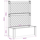 vidaXL Grote plantenbak met trellis Wit 99,5 x 43 x 133,5 cm PP