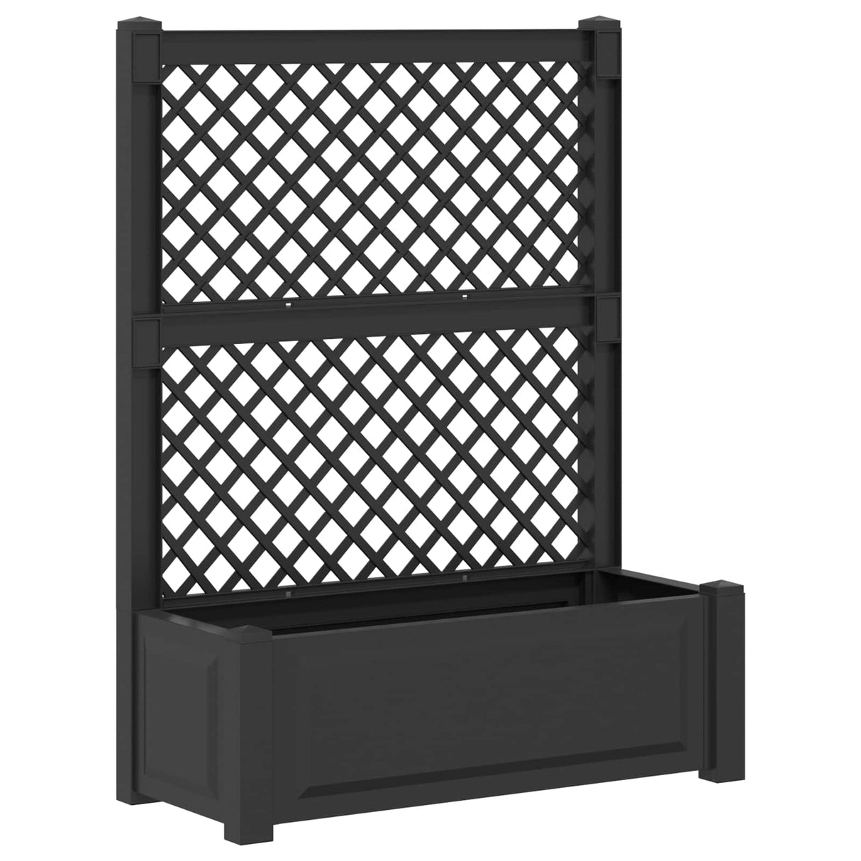 vidaXL Grote plantenbak met trellis Wit 99,5 x 43 x 133,5 cm PP