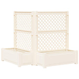 vidaXL Grote plantenbak met trellis Wit 99,5 x 43 x 133,5 cm PP