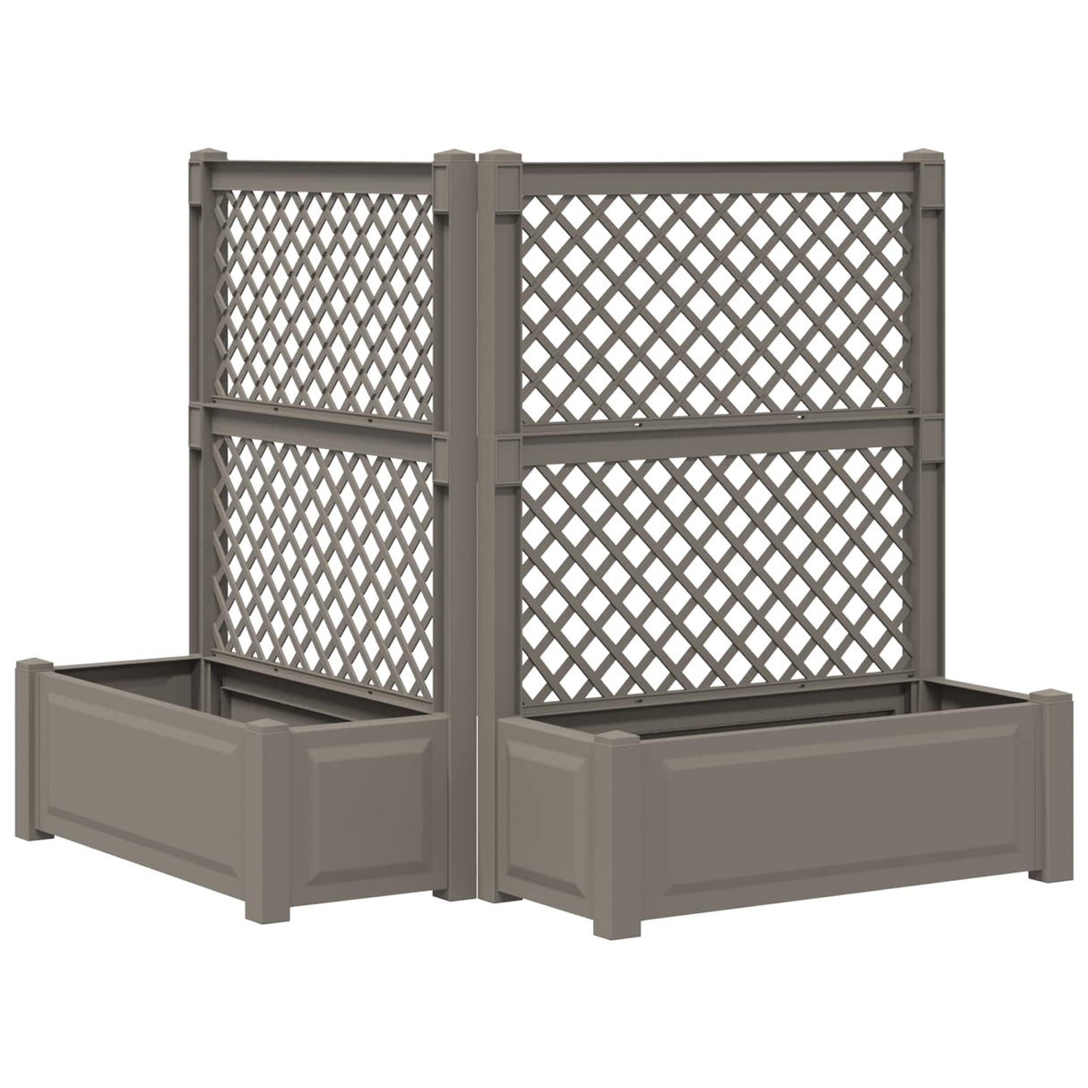 vidaXL Grote plantenbak met trellis Wit 99,5 x 43 x 133,5 cm PP