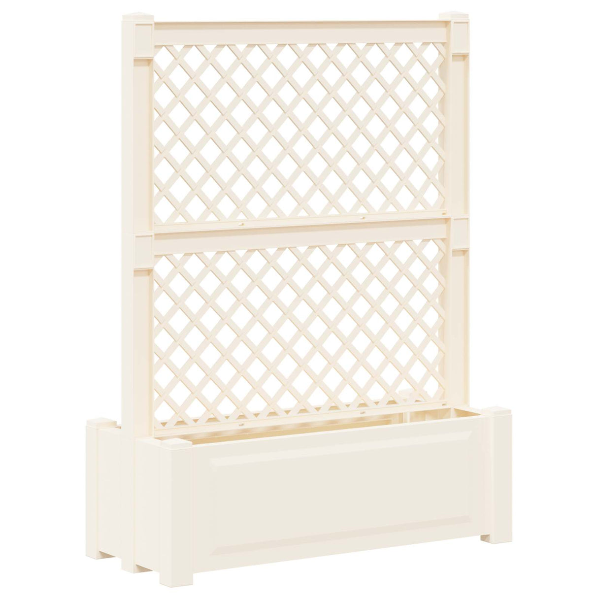 vidaXL Grote plantenbak met trellis Wit 99,5 x 43 x 133,5 PP