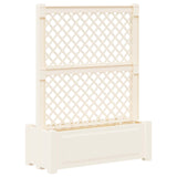 vidaXL Grote plantenbak met trellis Wit 99,5 x 43 x 133,5 PP