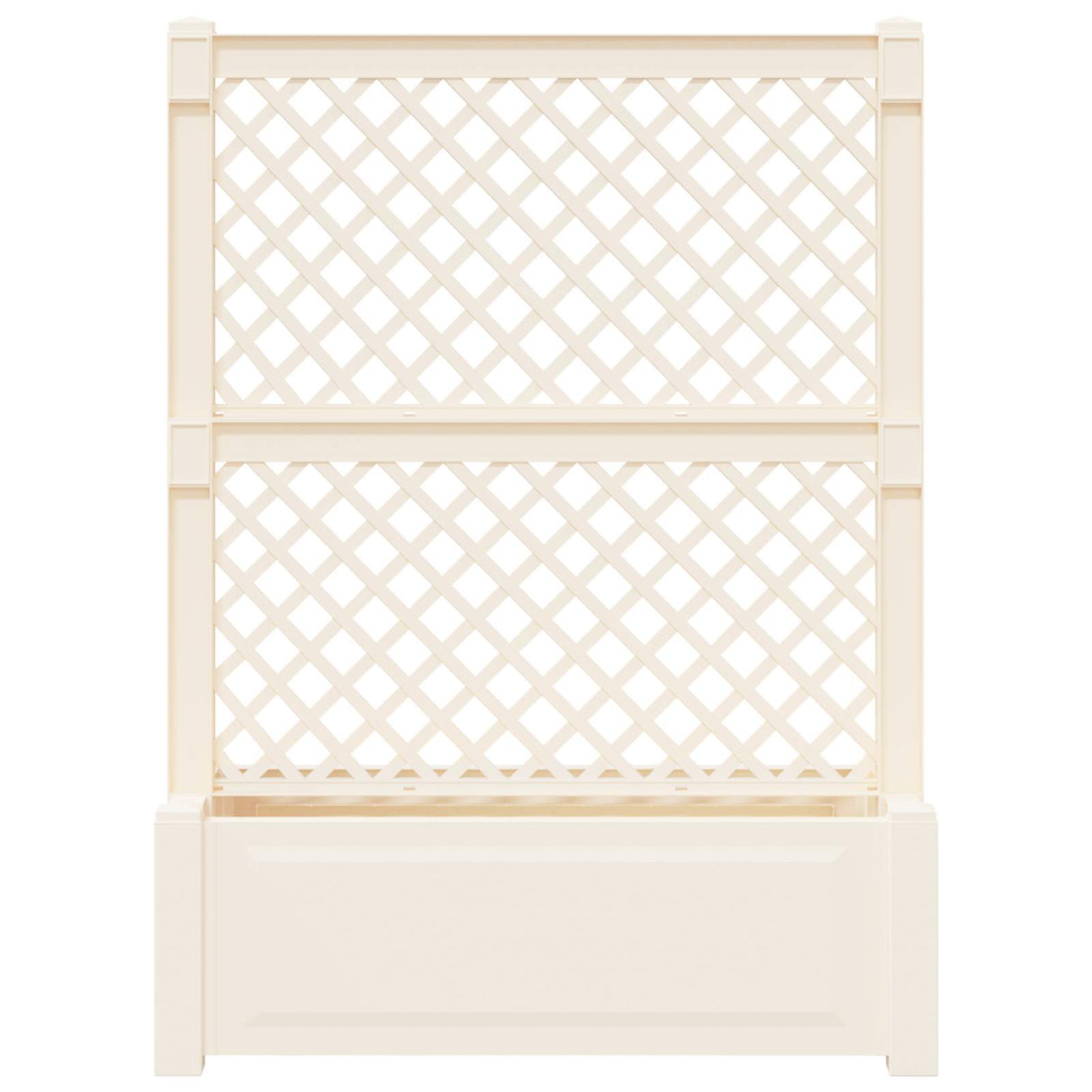 vidaXL Grote plantenbak met trellis Wit 99,5 x 43 x 133,5 PP