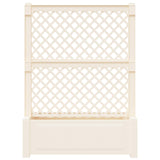 vidaXL Grote plantenbak met trellis Wit 99,5 x 43 x 133,5 PP