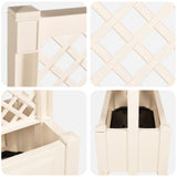 vidaXL Grote plantenbak met trellis Wit 99,5 x 43 x 133,5 PP
