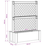 vidaXL Grote plantenbak met trellis Wit 99,5 x 43 x 133,5 PP