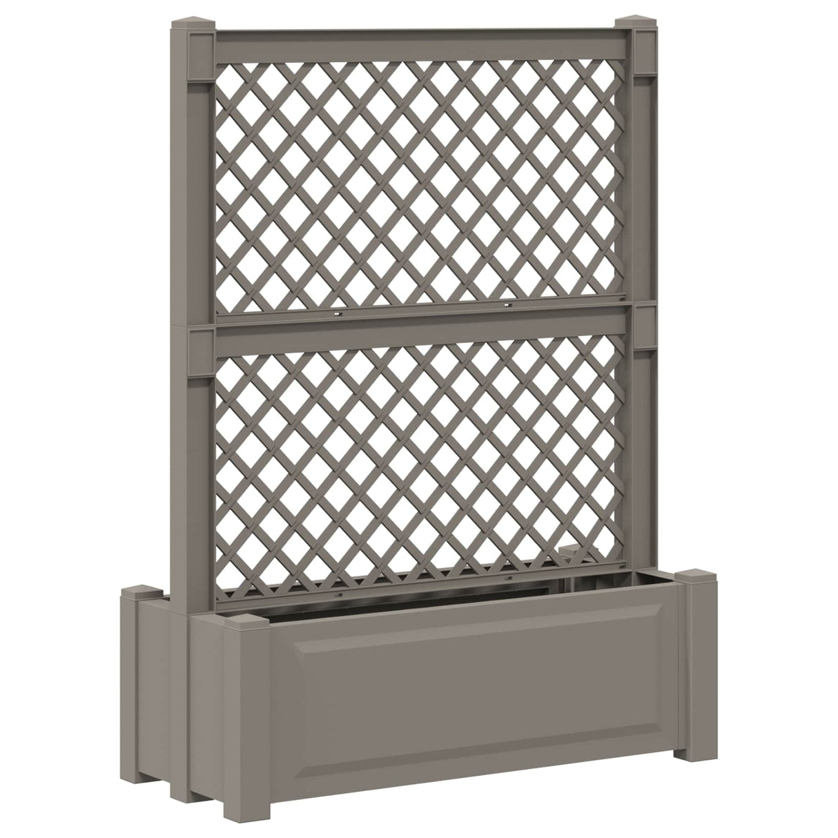 vidaXL Grote plantenbak met trellis Wit 99,5 x 43 x 133,5 PP