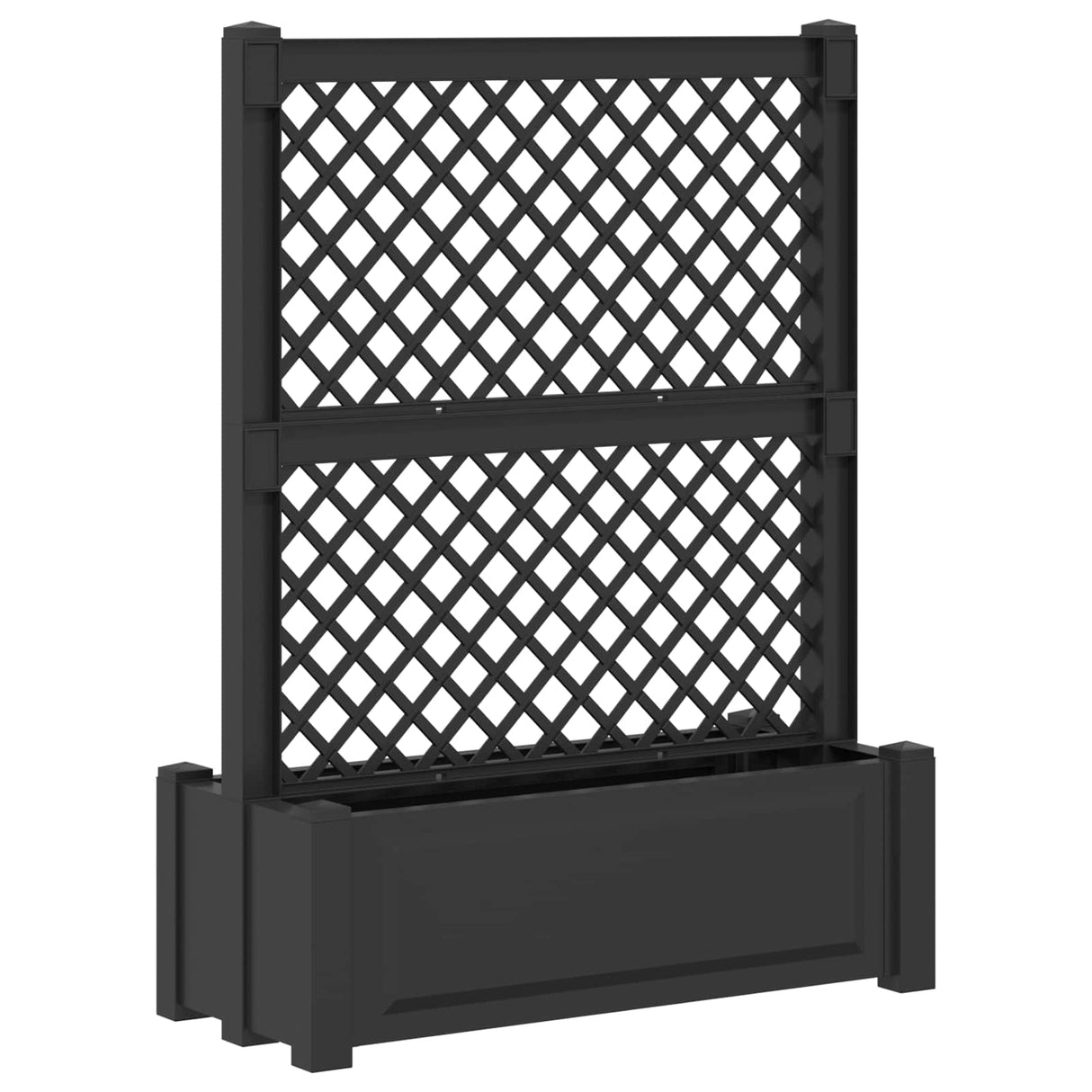 vidaXL Grote plantenbak met trellis Wit 99,5 x 43 x 133,5 PP