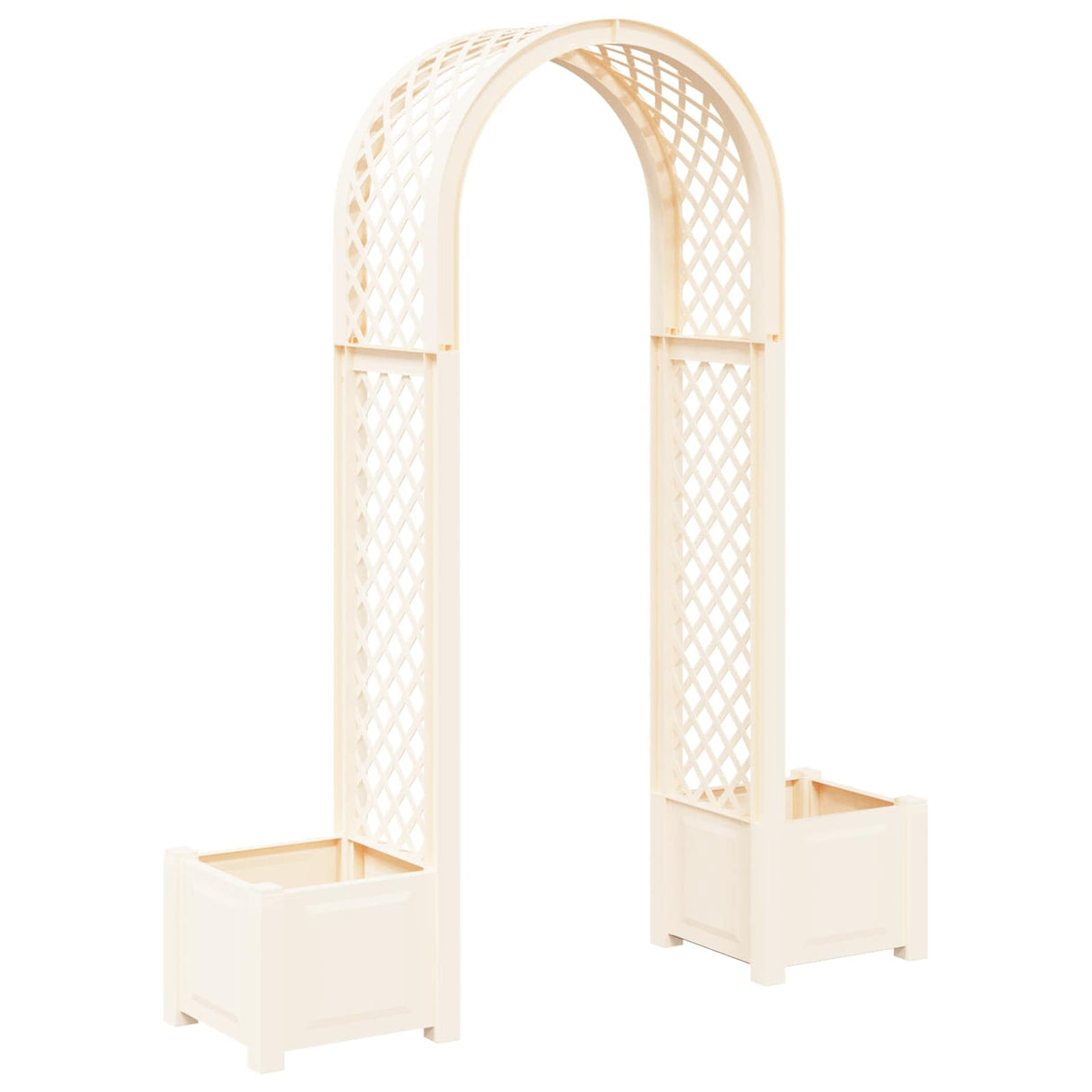 vidaXL Rozenboog met plantenbak Wit 168,5 x 43 x 207 cm PP