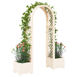 vidaXL Rozenboog met plantenbak Wit 168,5 x 43 x 207 cm PP