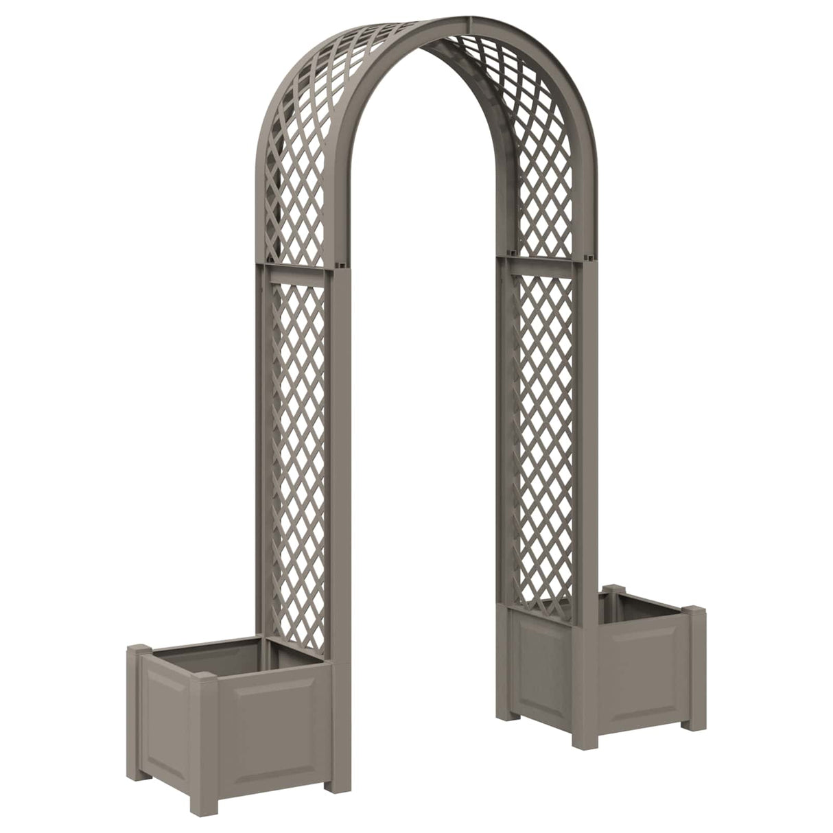 vidaXL Rozenboog met plantenbak Wit 168,5 x 43 x 207 cm PP