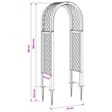 vidaXL Rozenboog met Spikes Wit 97 x 43 x 218 cm PP