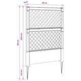 vidaXL Trellis met Spike Wit 99 x 6 x 165 cm PP